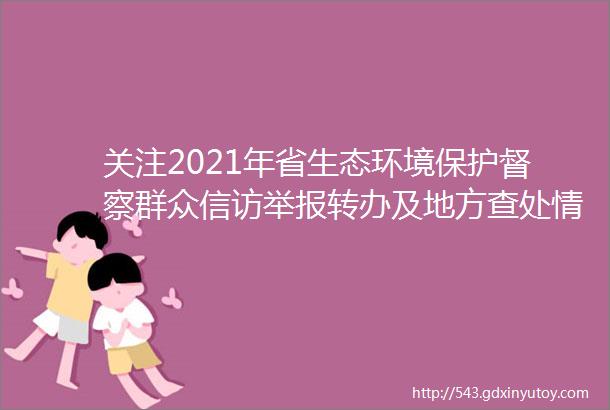 关注2021年省生态环境保护督察群众信访举报转办及地方查处情况