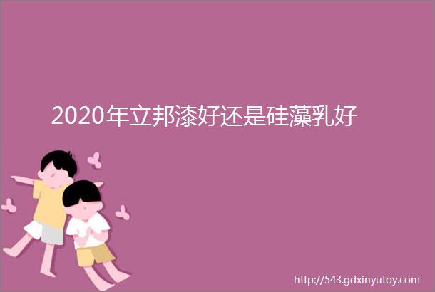 2020年立邦漆好还是硅藻乳好