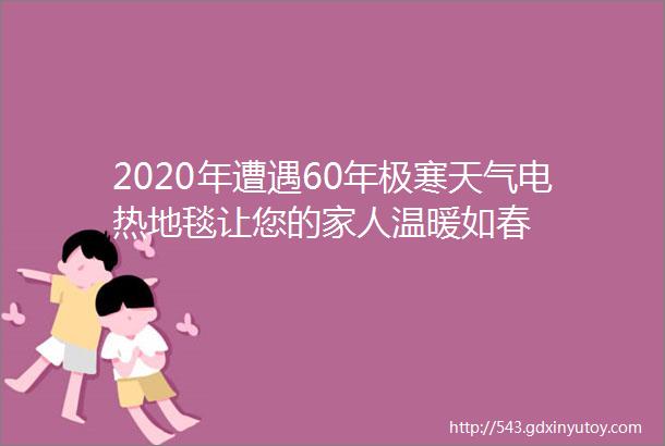 2020年遭遇60年极寒天气电热地毯让您的家人温暖如春