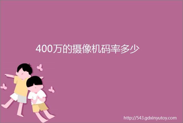 400万的摄像机码率多少