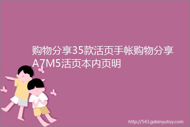 购物分享35款活页手帐购物分享A7M5活页本内页明