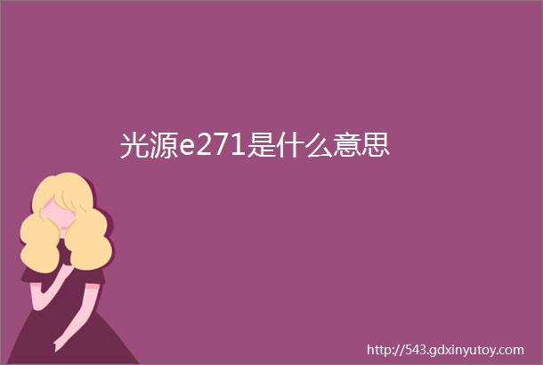 光源e271是什么意思