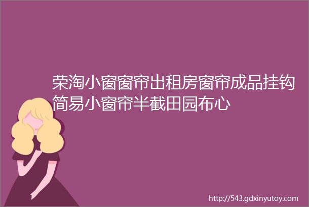 荣淘小窗窗帘出租房窗帘成品挂钩简易小窗帘半截田园布心