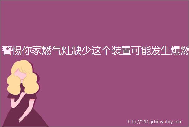 警惕你家燃气灶缺少这个装置可能发生爆燃