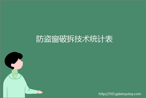 防盗窗破拆技术统计表