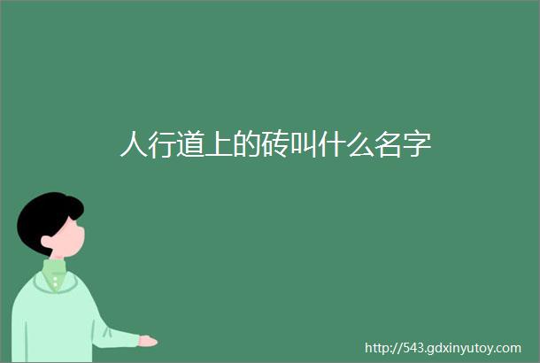 人行道上的砖叫什么名字