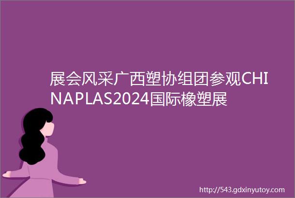 展会风采广西塑协组团参观CHINAPLAS2024国际橡塑展