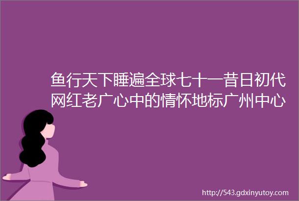 鱼行天下睡遍全球七十一昔日初代网红老广心中的情怀地标广州中心皇冠假日酒店