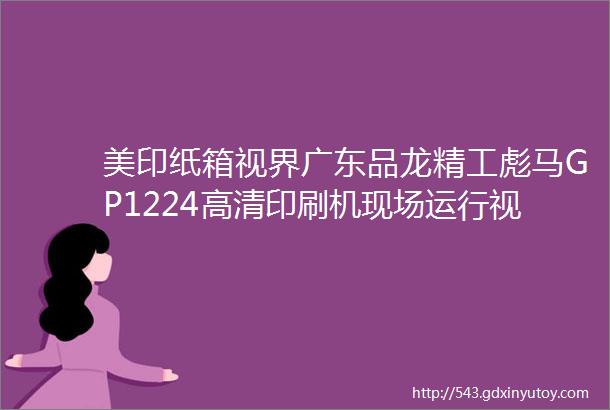 美印纸箱视界广东品龙精工彪马GP1224高清印刷机现场运行视频