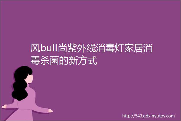 风bull尚紫外线消毒灯家居消毒杀菌的新方式