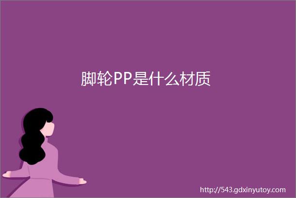 脚轮PP是什么材质