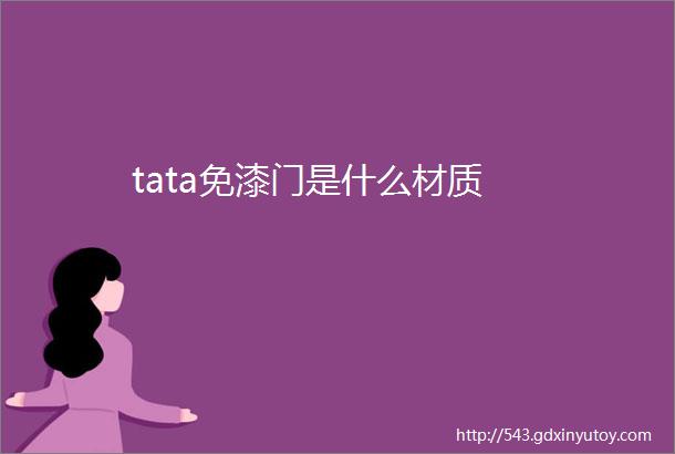 tata免漆门是什么材质