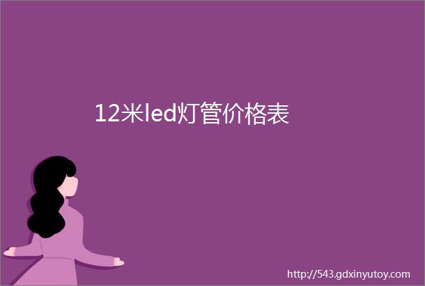 12米led灯管价格表