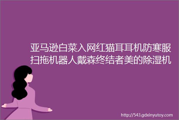 亚马逊白菜入网红猫耳耳机防寒服扫拖机器人戴森终结者美的除湿机