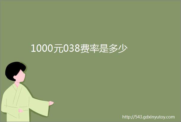 1000元038费率是多少