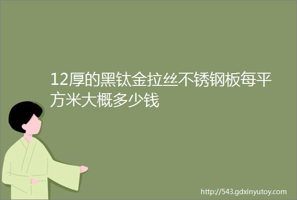 12厚的黑钛金拉丝不锈钢板每平方米大概多少钱