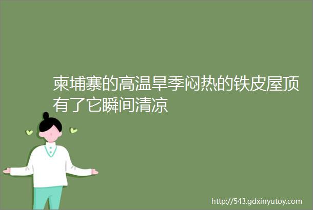 柬埔寨的高温旱季闷热的铁皮屋顶有了它瞬间清凉