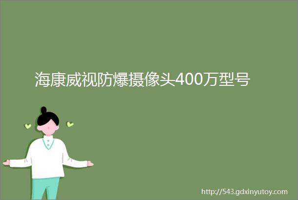 海康威视防爆摄像头400万型号