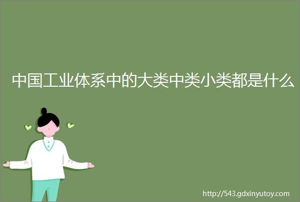 中国工业体系中的大类中类小类都是什么