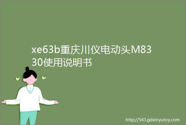 xe63b重庆川仪电动头M8330使用说明书