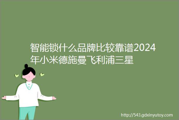 智能锁什么品牌比较靠谱2024年小米德施曼飞利浦三星