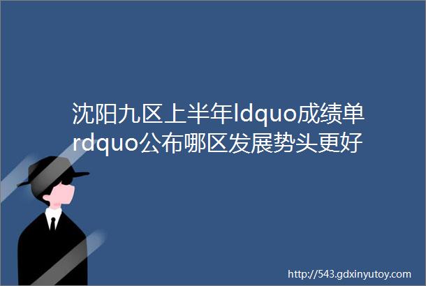 沈阳九区上半年ldquo成绩单rdquo公布哪区发展势头更好栋说NO252