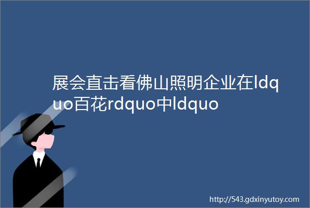 展会直击看佛山照明企业在ldquo百花rdquo中ldquo竞放rdquo