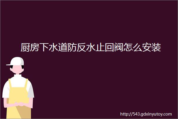 厨房下水道防反水止回阀怎么安装