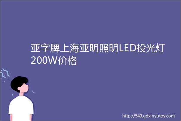 亚字牌上海亚明照明LED投光灯200W价格