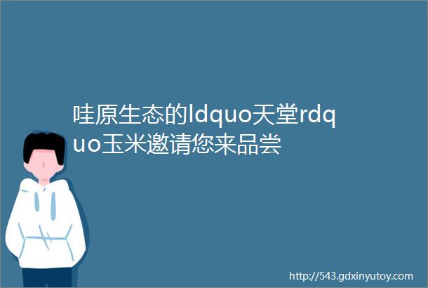 哇原生态的ldquo天堂rdquo玉米邀请您来品尝