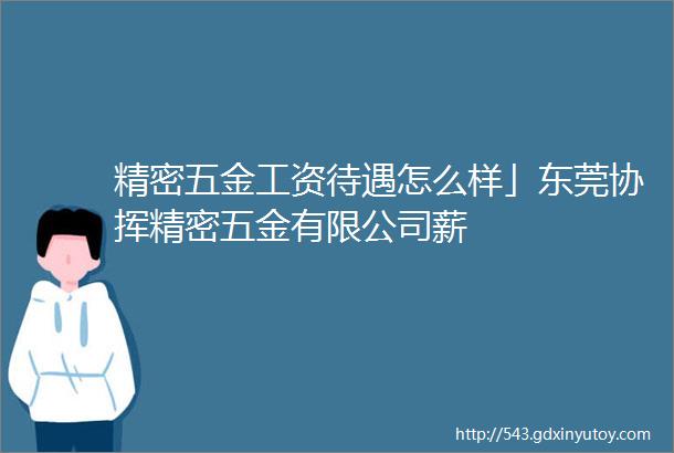 精密五金工资待遇怎么样」东莞协挥精密五金有限公司薪