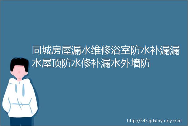 同城房屋漏水维修浴室防水补漏漏水屋顶防水修补漏水外墙防