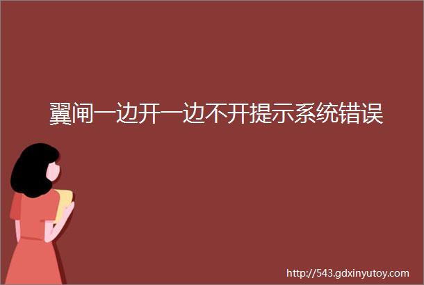 翼闸一边开一边不开提示系统错误