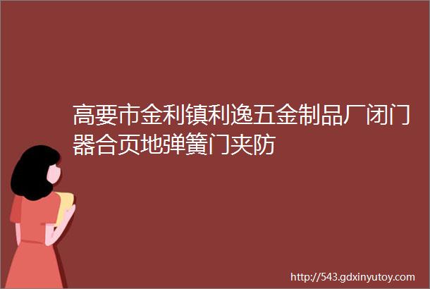 高要市金利镇利逸五金制品厂闭门器合页地弹簧门夹防