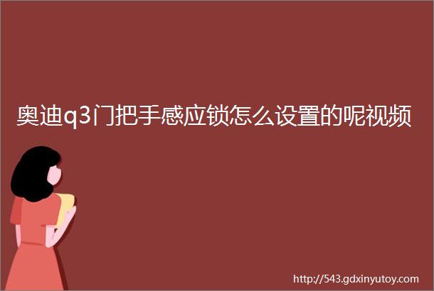 奥迪q3门把手感应锁怎么设置的呢视频