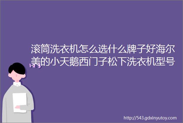 滚筒洗衣机怎么选什么牌子好海尔美的小天鹅西门子松下洗衣机型号推荐