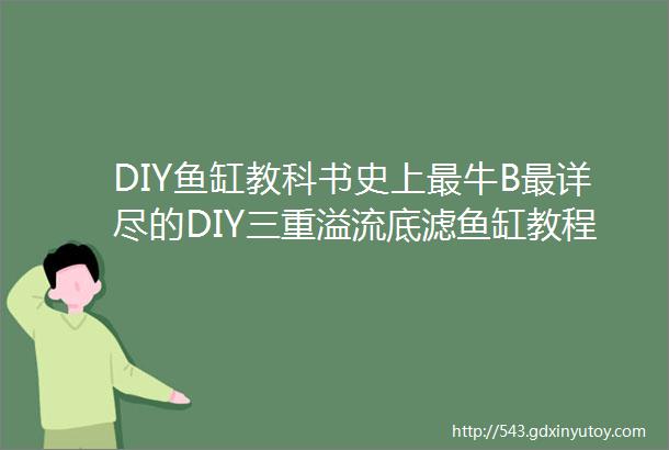 DIY鱼缸教科书史上最牛B最详尽的DIY三重溢流底滤鱼缸教程