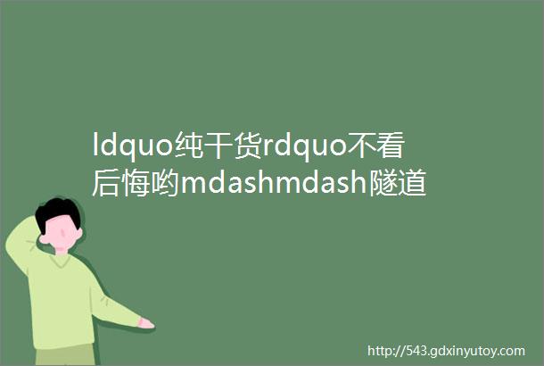 ldquo纯干货rdquo不看后悔哟mdashmdash隧道初支衬砌背后脱空处理