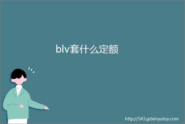 blv套什么定额