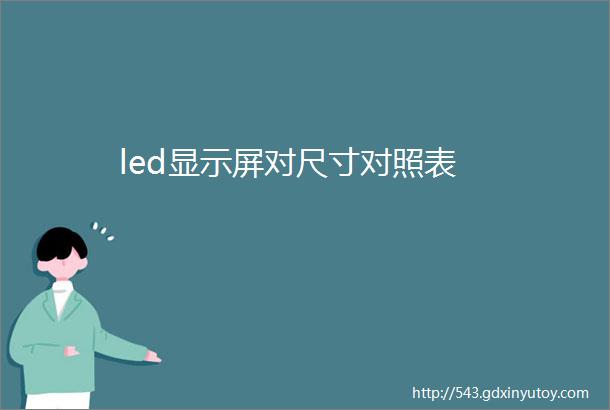 led显示屏对尺寸对照表