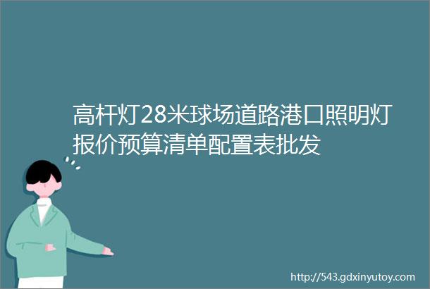 高杆灯28米球场道路港口照明灯报价预算清单配置表批发